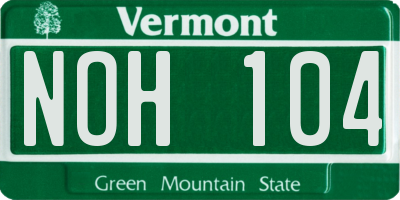 VT license plate NOH104