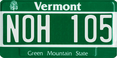 VT license plate NOH105