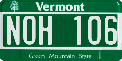 VT license plate NOH106