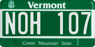 VT license plate NOH107