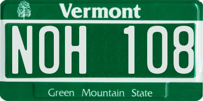 VT license plate NOH108