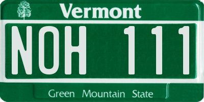 VT license plate NOH111