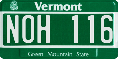 VT license plate NOH116
