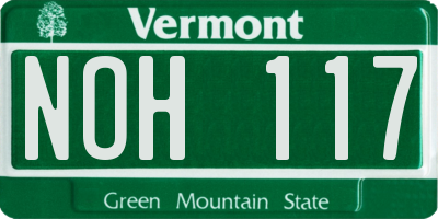 VT license plate NOH117