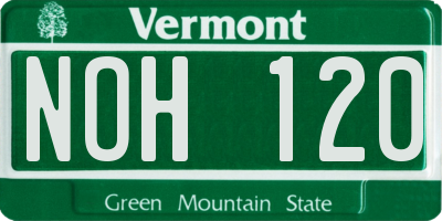 VT license plate NOH120