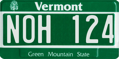 VT license plate NOH124