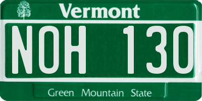 VT license plate NOH130