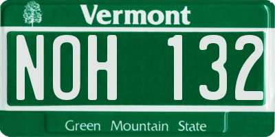 VT license plate NOH132