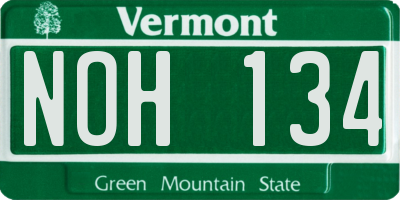 VT license plate NOH134