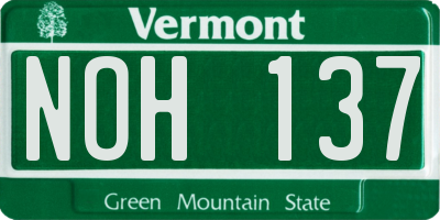 VT license plate NOH137