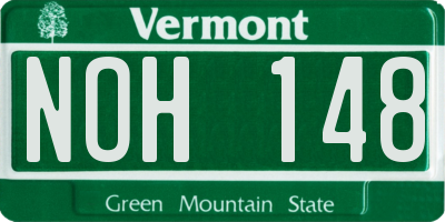 VT license plate NOH148