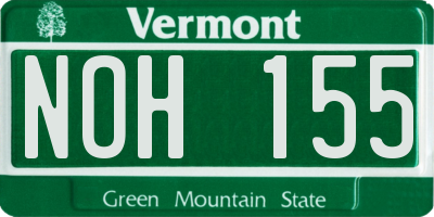 VT license plate NOH155