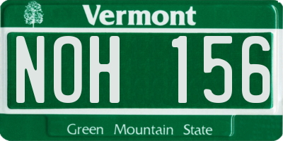 VT license plate NOH156