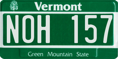 VT license plate NOH157