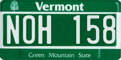 VT license plate NOH158
