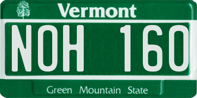 VT license plate NOH160