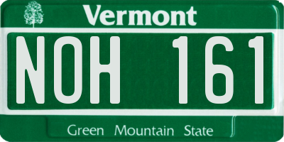 VT license plate NOH161