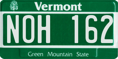 VT license plate NOH162