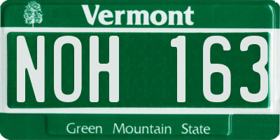 VT license plate NOH163