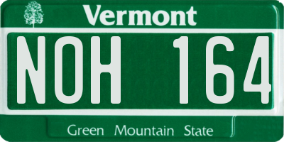 VT license plate NOH164