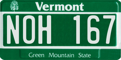 VT license plate NOH167