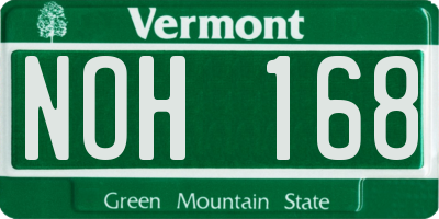 VT license plate NOH168