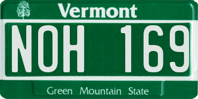 VT license plate NOH169