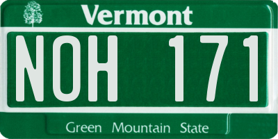 VT license plate NOH171
