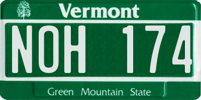 VT license plate NOH174