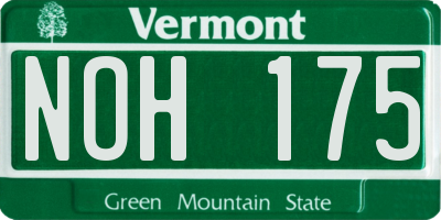 VT license plate NOH175