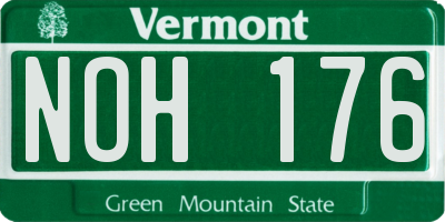 VT license plate NOH176