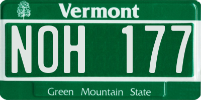 VT license plate NOH177