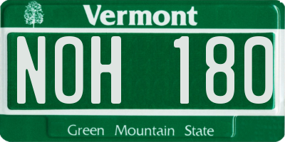 VT license plate NOH180
