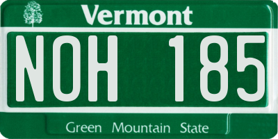 VT license plate NOH185