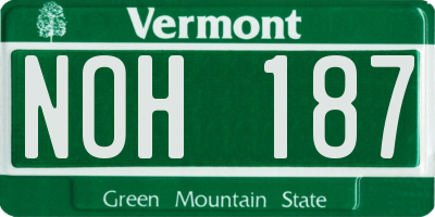 VT license plate NOH187