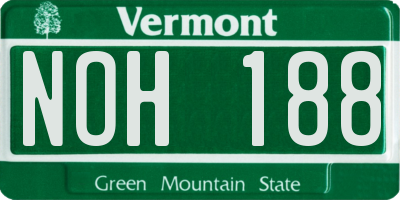 VT license plate NOH188