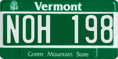 VT license plate NOH198