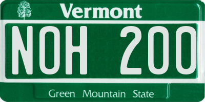 VT license plate NOH200