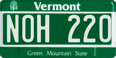 VT license plate NOH220