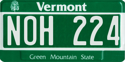 VT license plate NOH224