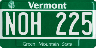 VT license plate NOH225