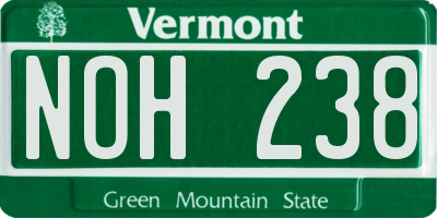 VT license plate NOH238