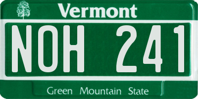 VT license plate NOH241