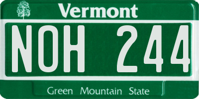 VT license plate NOH244