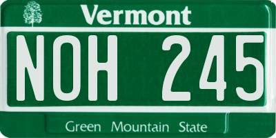 VT license plate NOH245