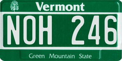 VT license plate NOH246