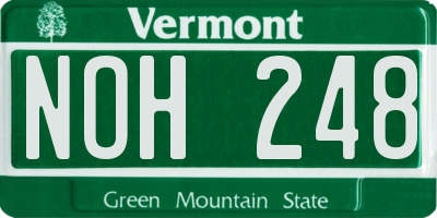 VT license plate NOH248