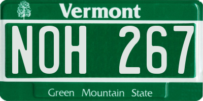 VT license plate NOH267