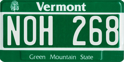 VT license plate NOH268