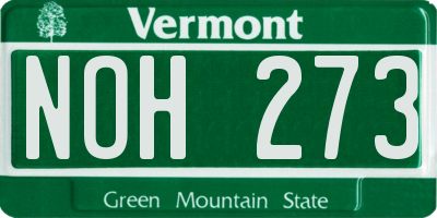 VT license plate NOH273
